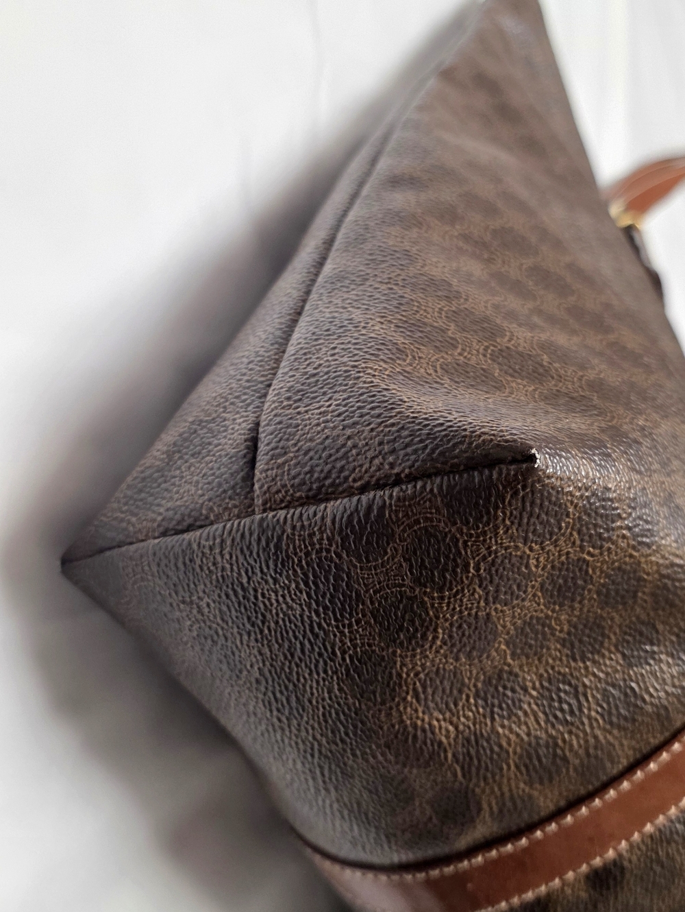 CELINE Macadam Brown Tote Shoulder Bag - Picture 11 of 12